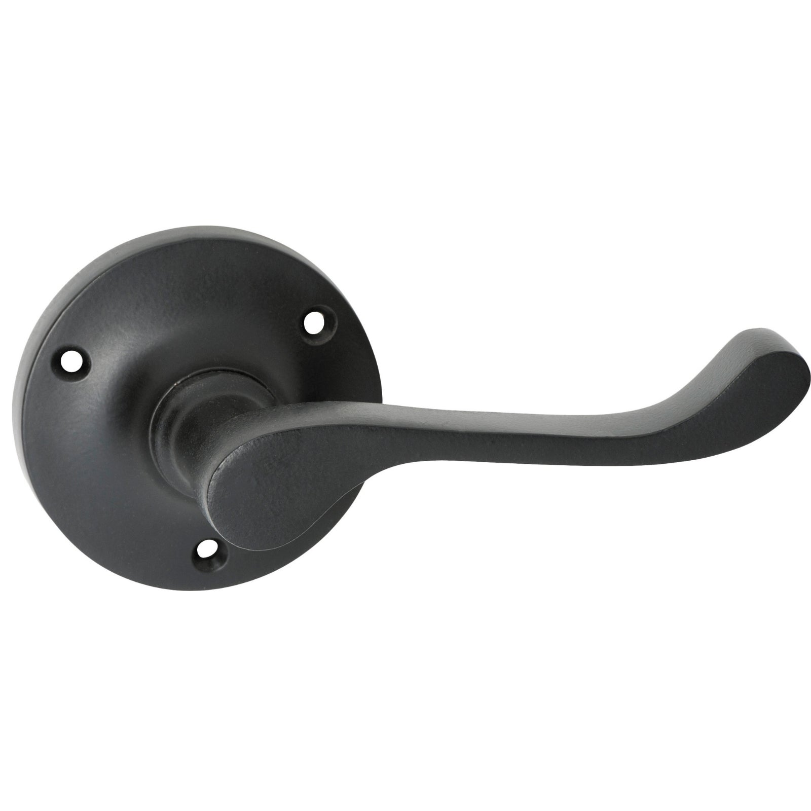 Tradco Victorian Lever Round Rose Matte Black 1929 - The Blue Space