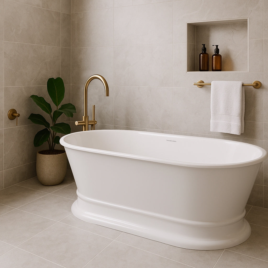 Lifestyle 2 Turner Hastings Claremont 170 x 84 MagnaCast Free Standing Bath - Gloss White No Overflow CL1700MCB-GW - The Blue Space