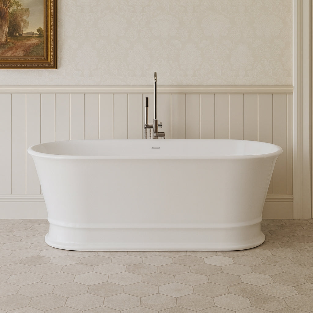 Lifestyle 2 Turner Hastings Claremont 170 x 84 MagnaCast Free Standing Bath - Gloss White with Overflow CL1700MCB-GW-OF - The Blue Space