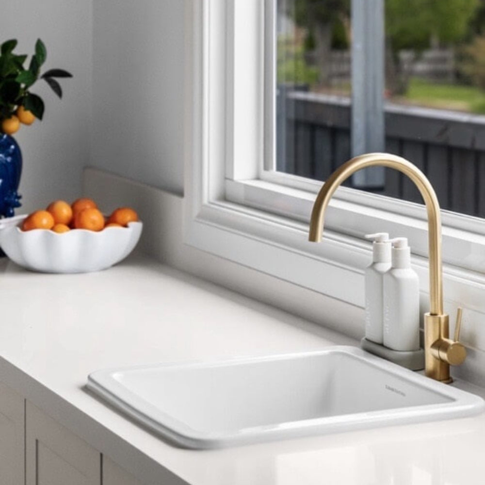 Lifestyle 14 Turner Hastings Cuisine 46 x 46 Inset/Undermount Fine Fireclay Sink CU46FS - The Blue Space