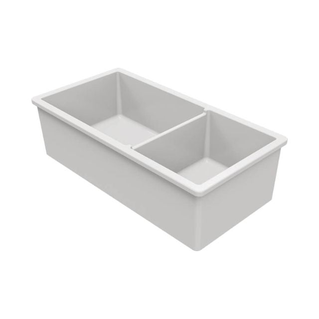 Reverse Angle Turner Hastings Cuisine 93 x 48 One And A Half Bowl Inset/Undermount Fine Fireclay Gloss White Sink CUD93FS - The Blue Space