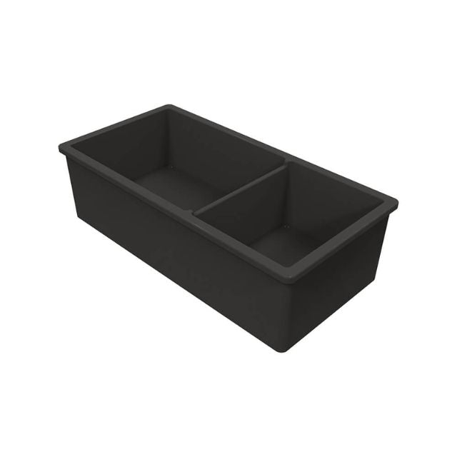 Reverse Angle Turner Hastings Cuisine 93 x 48 One And A Half Bowl Inset/Undermount Fine Fireclay Matte Black Sink CUD93FS-MB - The Blue Space