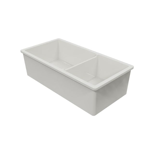 Angle Turner Hastings Cuisine 93 x 48 One And A Half Bowl Inset/Undermount Fine Fireclay Matte White Sink CUD933FS-MW - The Blue Space