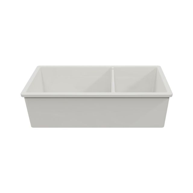 Turner Hastings Cuisine 93 x 48 One And A Half Bowl Inset/Undermount Fine Fireclay Matte White Sink CUD933FS-MW - The Blue Space