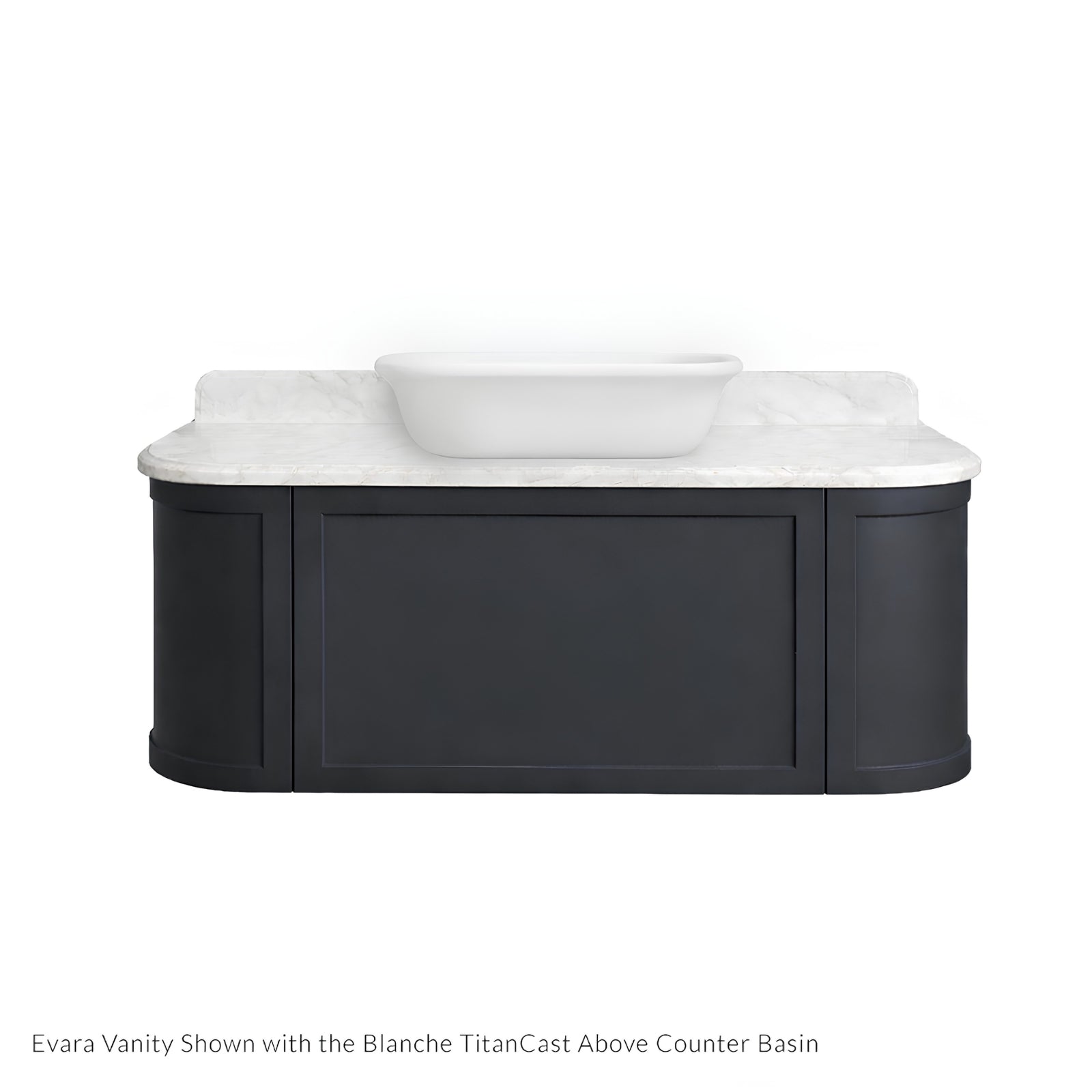 Basin 3 Turner Hastings Evara 120 x 53 Wall Hung Vanity with Real Marble Top & Above Counter Basin - Aegean Blue EV125-AB-NTH - The Blue Space