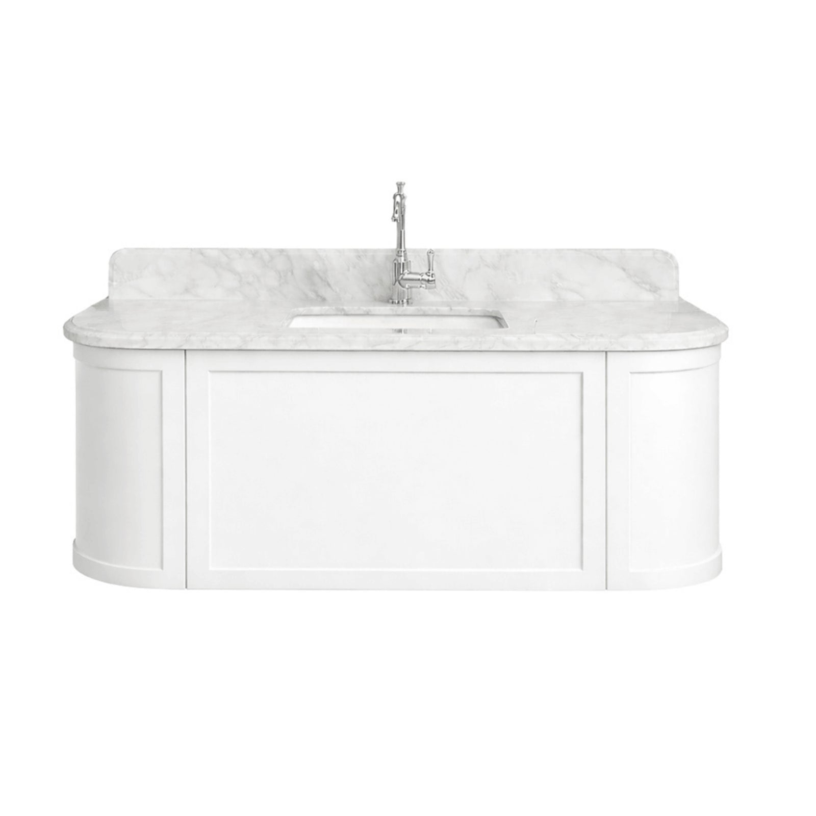 Turner Hastings Evara 120 x 53 Wall Hung Vanity with Real Marble Top & Under Counter Basin - White EV120-WH-1TH - The Blue Space