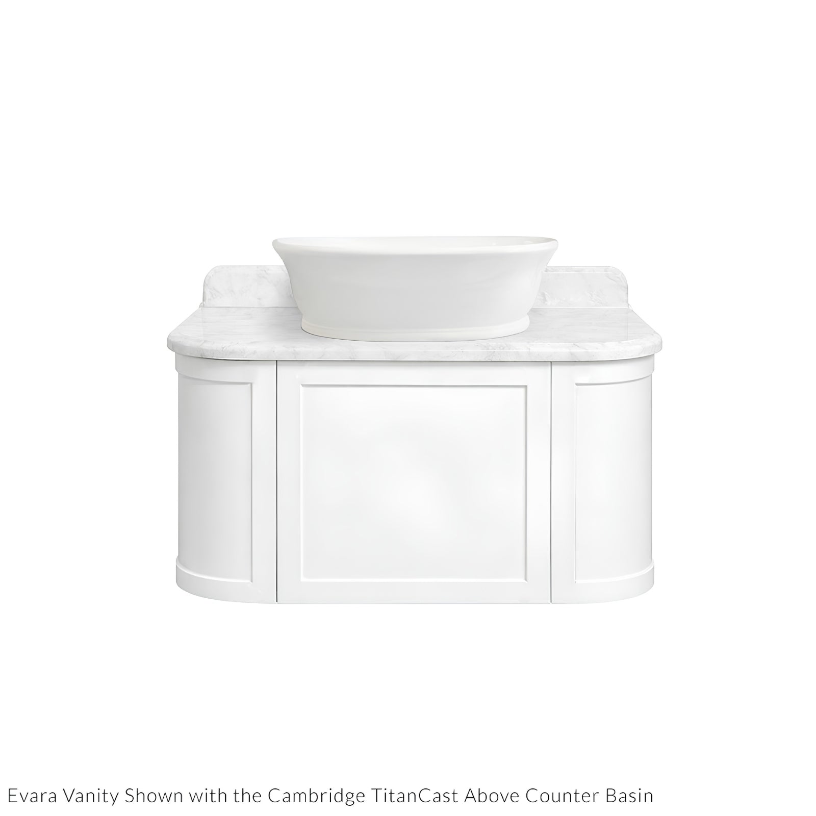 Basin 2 Turner Hastings Evara 90 x 53 Wall Hung Vanity with Real Marble Top & Above Counter Basin - White EV953-WH-NTH - The Blue Space