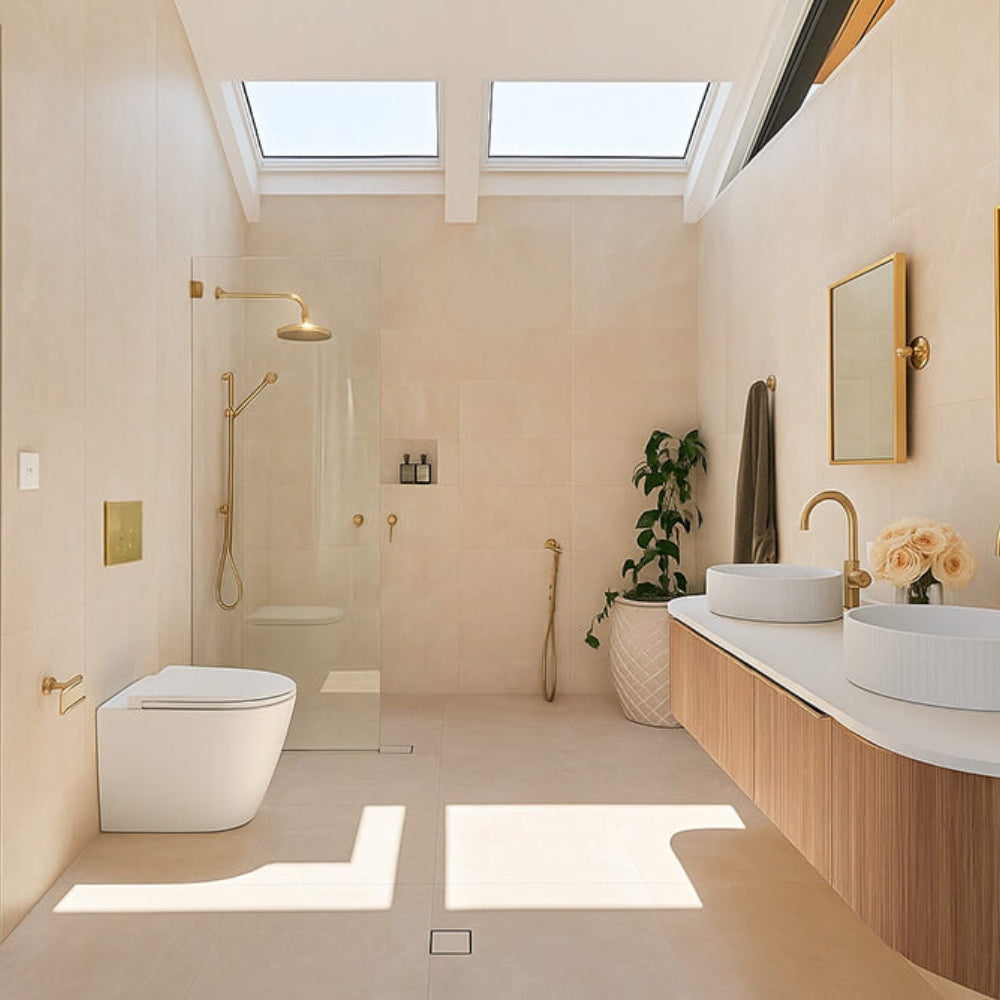 Lifestyle 1 Turner Hastings Fino WhisperFlush Matte White Floor Pan with Thin Seat FT503FP-MW-N - The Blue Space