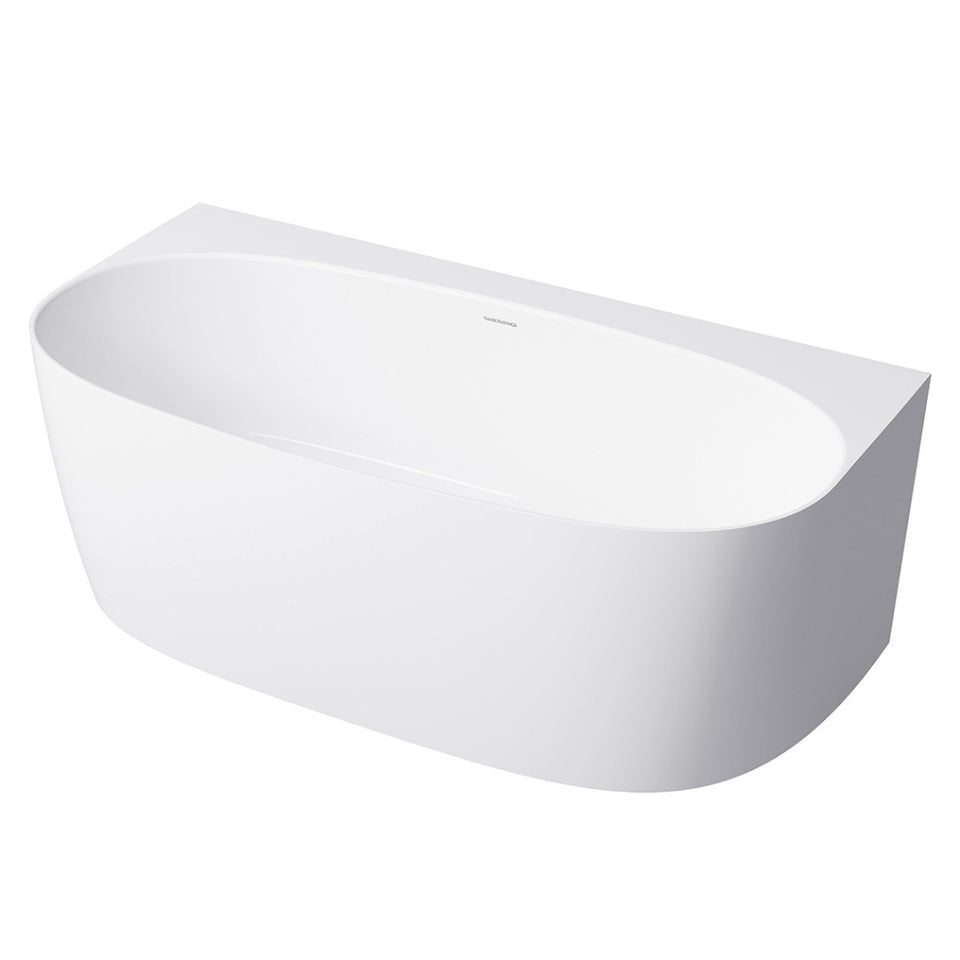 Turner Hastings Narva 158 x 86 MagnaCast Back To Wall Bath - Gloss White No Overflow