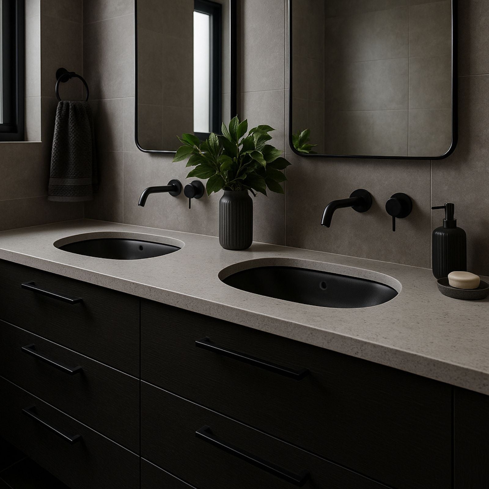 Lifestyle 2 Turner Hastings Narva 57x 39 Undercounter Pill Basin - Matte Black NA572UPB-MB - The Blue Space