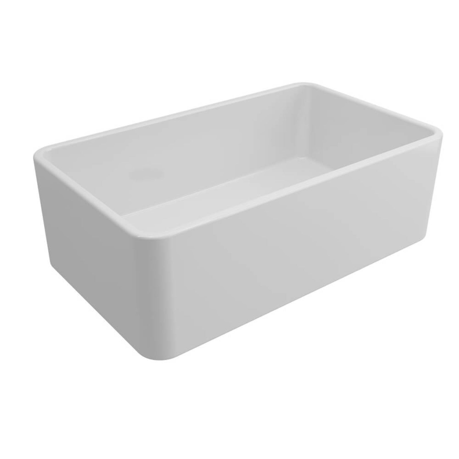 Turner Hastings Novi 75 x 46 Fireclay Single Butler Sink, Universal Flat or Ribbed - Gloss White NO75FS - The Blue Space