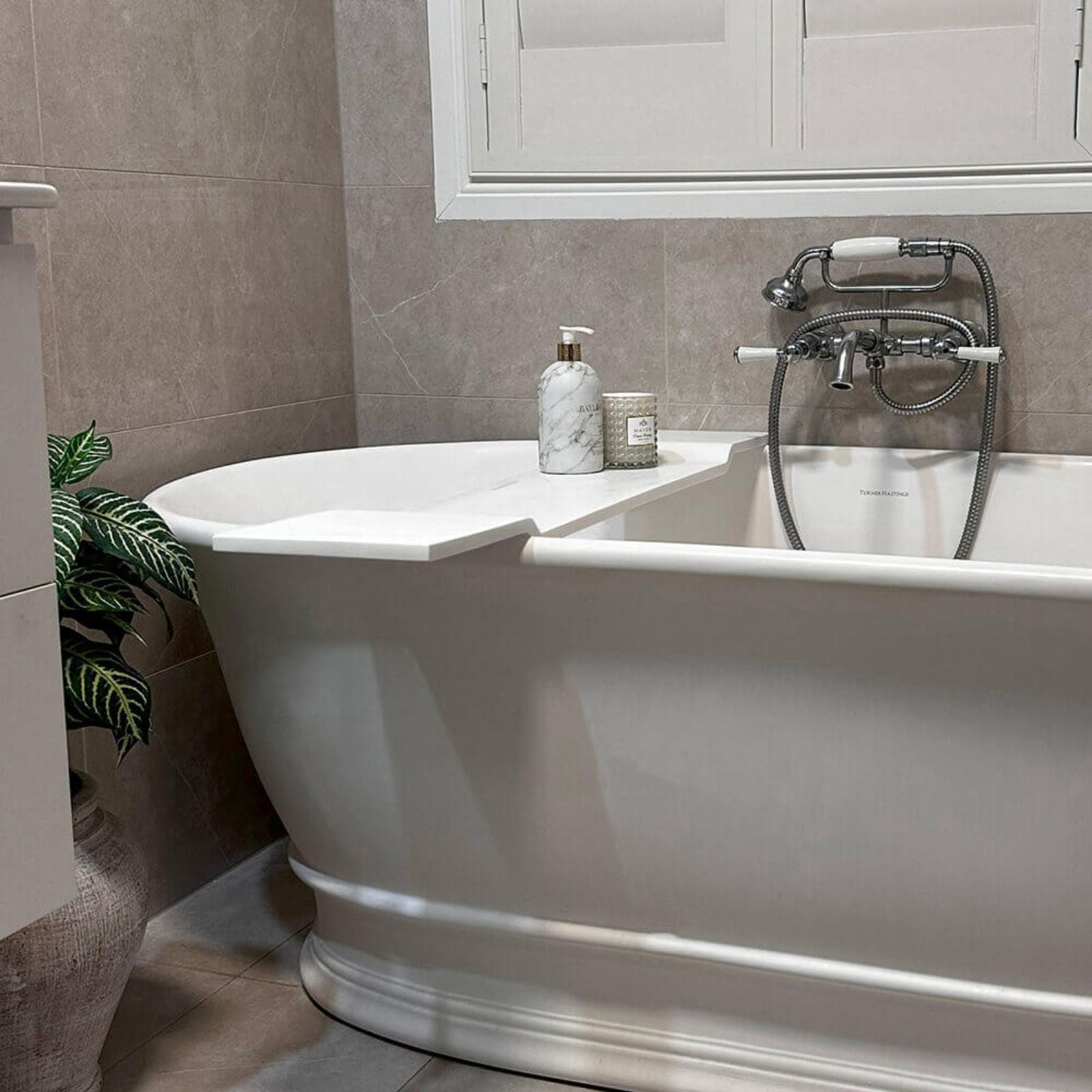 Lifestyle 4 Turner Hastings Solid Surface Bath Caddy 94 x 20 - Matte White BC940MW - The Blue Space