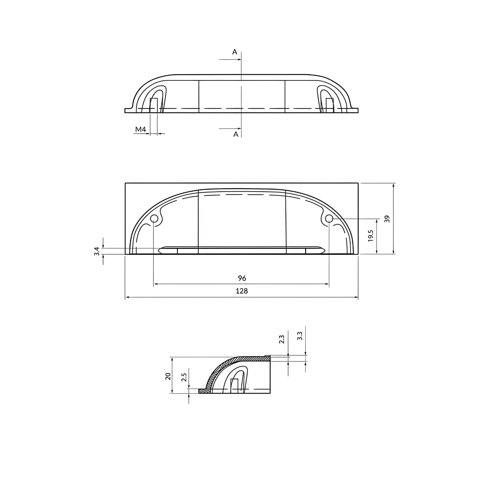 Turner Hastings Verese 96mm Cup Pull Handle - The Blue Space