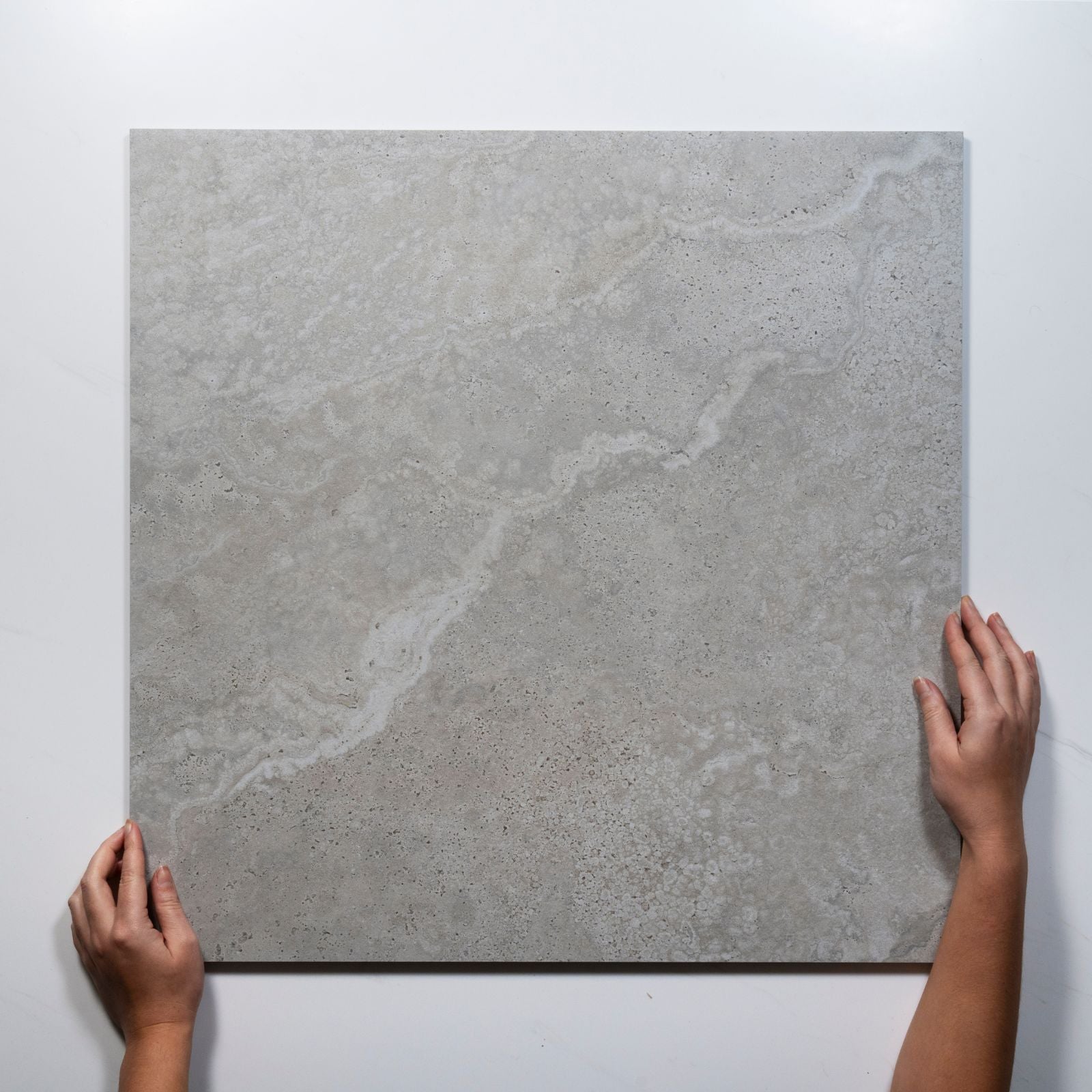 With Hand Tuscan Grey Travertine Look Tile 600mm x 600mm External 6CRWSVX - The Blue Space