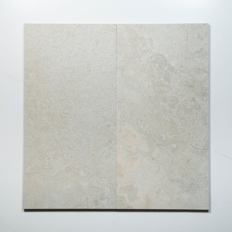 Tuscan White Travertine Look Tile 300mm x 600mm