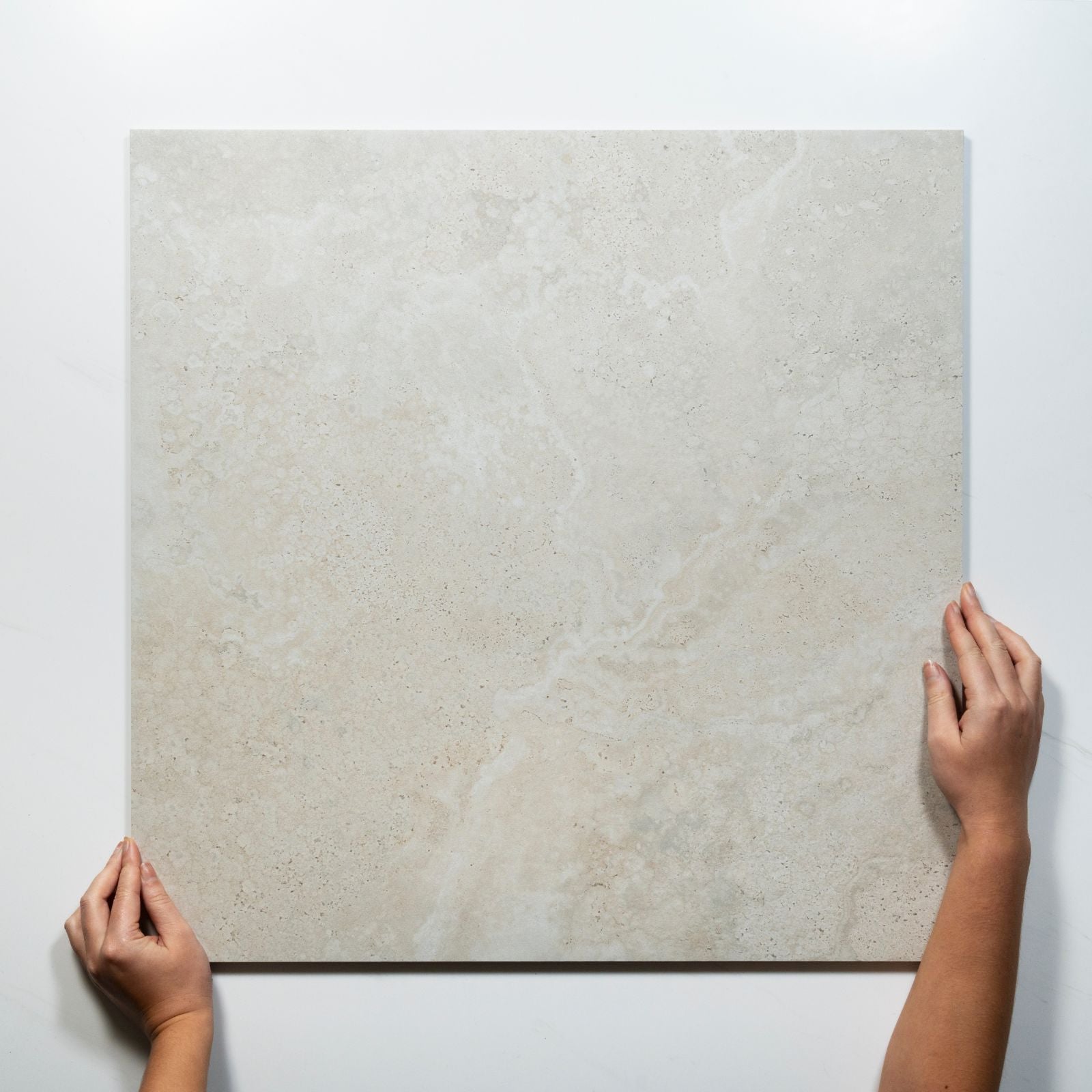 With Hand Tuscan White Travertine Look Tile 600mm x 600mm External 6CRWWHX - The Blue Space