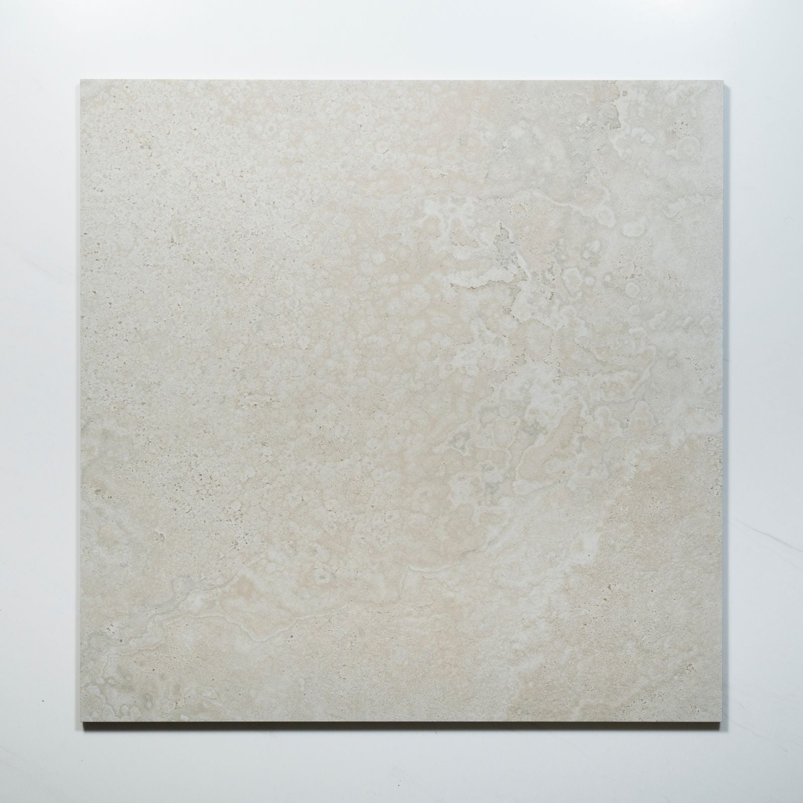 No Hand Tuscan White Travertine Look Tile 600mm x 600mm 6CRWWHM - The Blue Space
