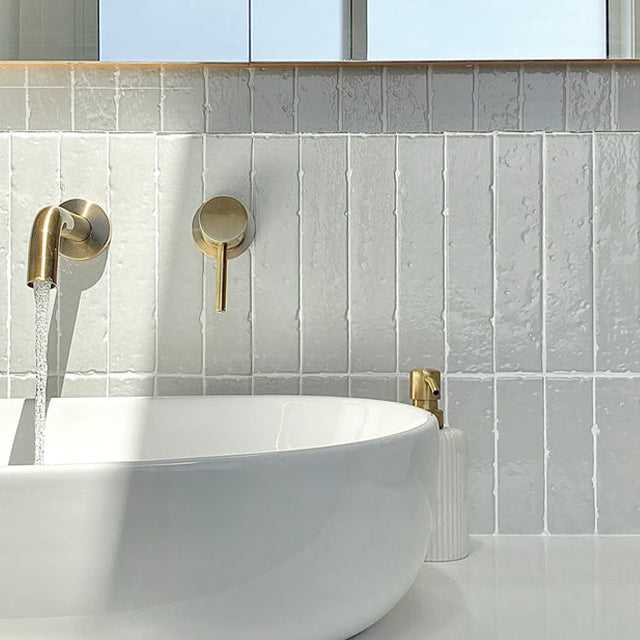 Vanilla Blaire Brick Tile Textured Gloss 45 x 230 x 8mm Porcelain | The Blue Space