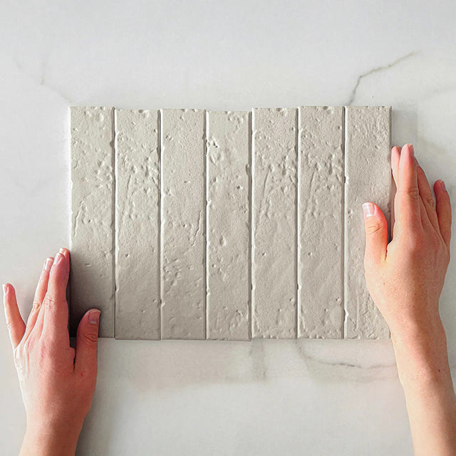 Vanilla Blaire Brick Tile Textured Gloss 45 x 230 x 8mm Porcelain
