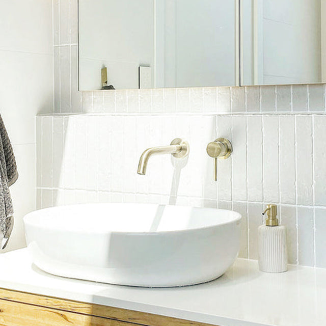 Vanilla Blaire Brick Tile Textured Gloss 45 x 230 x 8mm Porcelain | The Blue Space