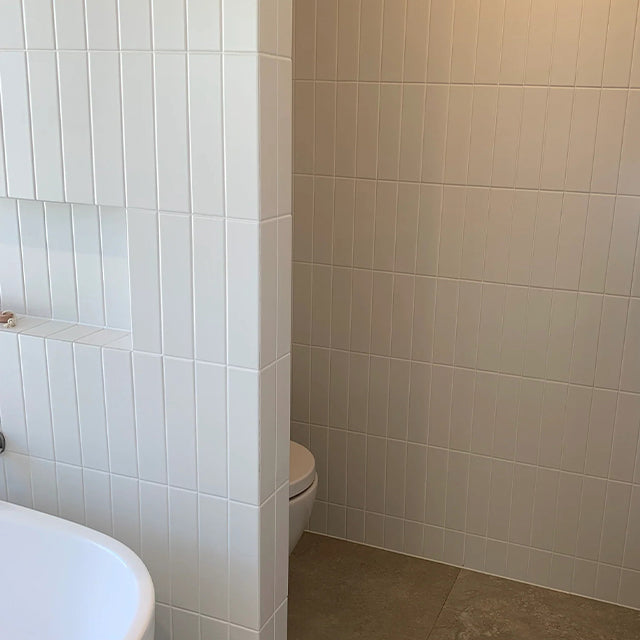 White Bella Subway Tile Matte 65 x 265 x 6mm Ceramic | The Blue Space