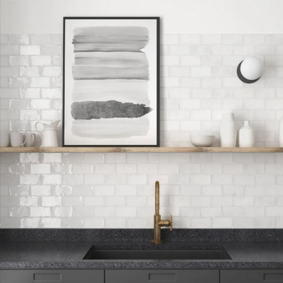 White Dianna Hand Made Subway Tile 75 x 150 x 9mm Spanish Ceramic