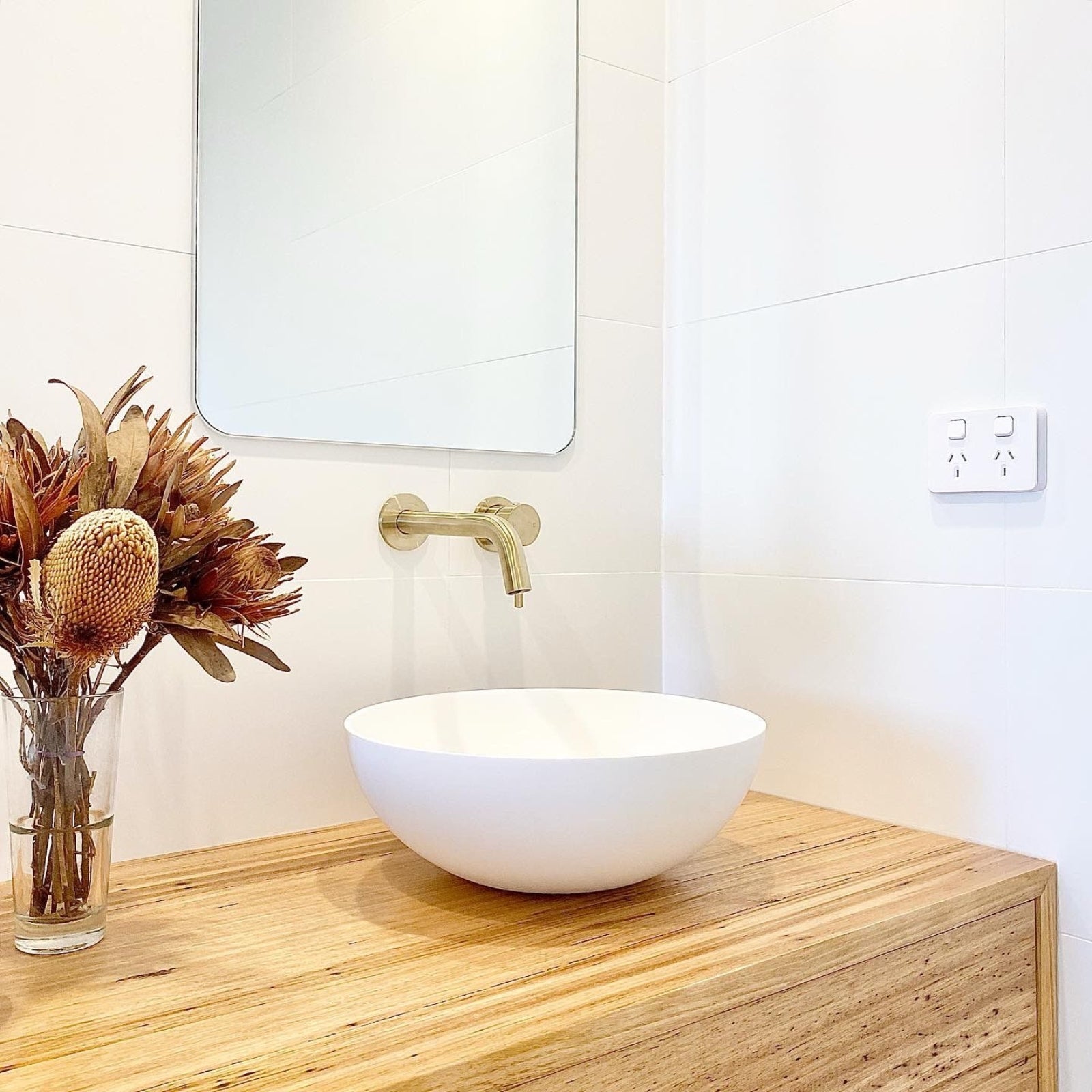 Lifestyle White Gemma Tile Rectified Matt 300 x 600 x 9mm Ceramic 36WHMPRO - The Blue Space