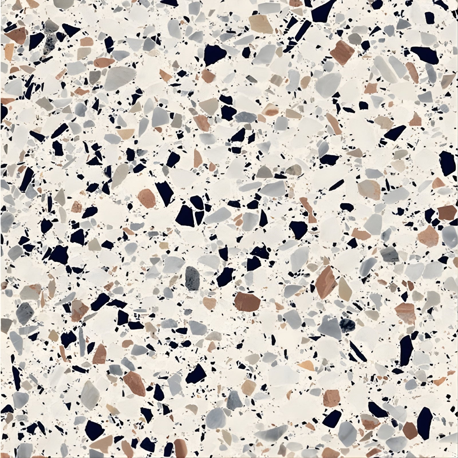 Single no Hand White Theo Terrazzo Tile Matt 200 x 200mm Porcelain 22FRABIMAC - The Blue Space