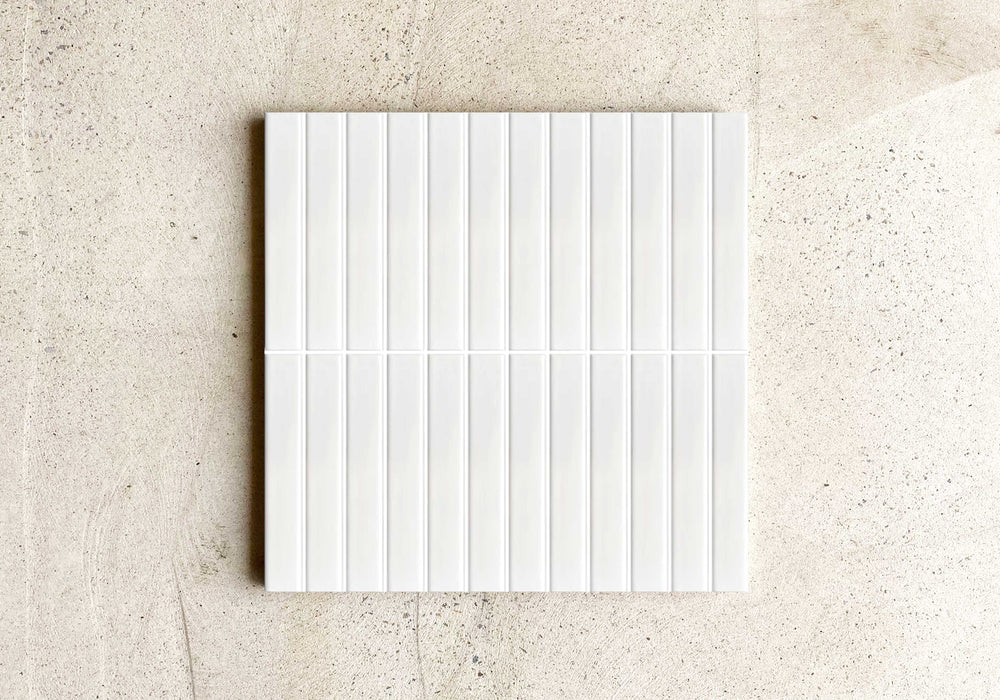 White Ava Kit Kat Porcelain Tile 300 x 296 x 7mm