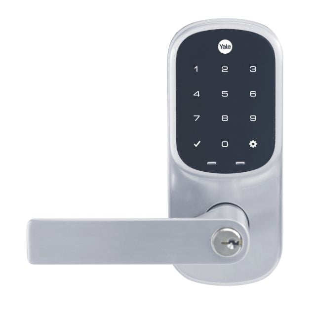 Exterior Yale Assure Keyed Lever with Home Module Satin Chrome YRL226HKSC - The Blue Space