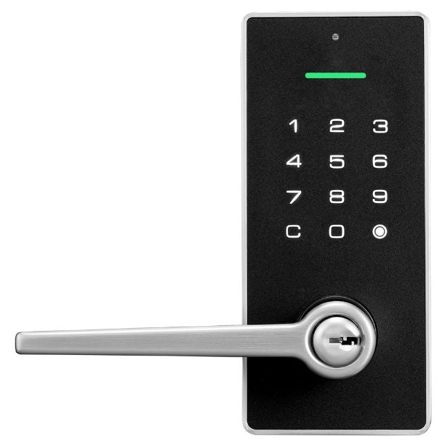 Exterior Yale Libi Digital Lever Keyed Satin Nickel YLBL226NRSN - The Blue Space