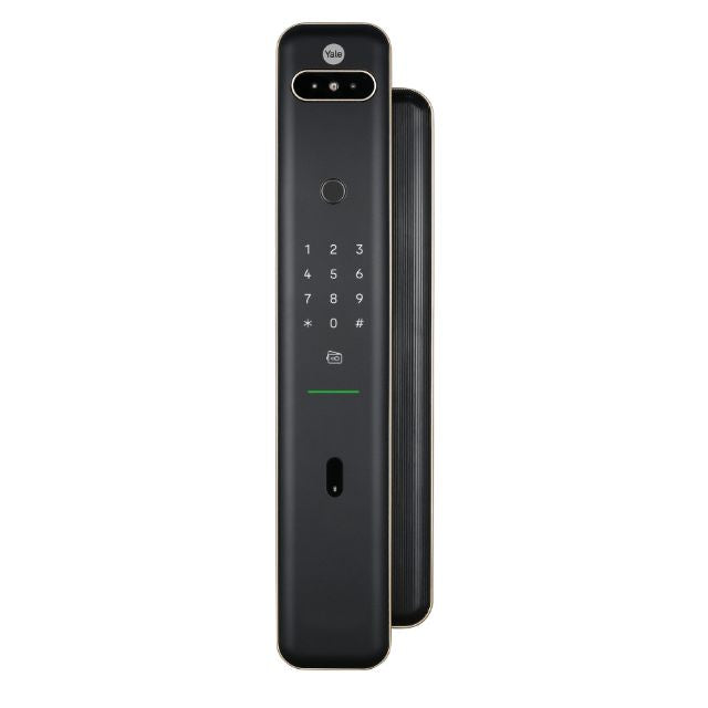 Yale Luna Pro+ Smart Push/Pull Mortice Lock with Yale Home Module Champagne Gold