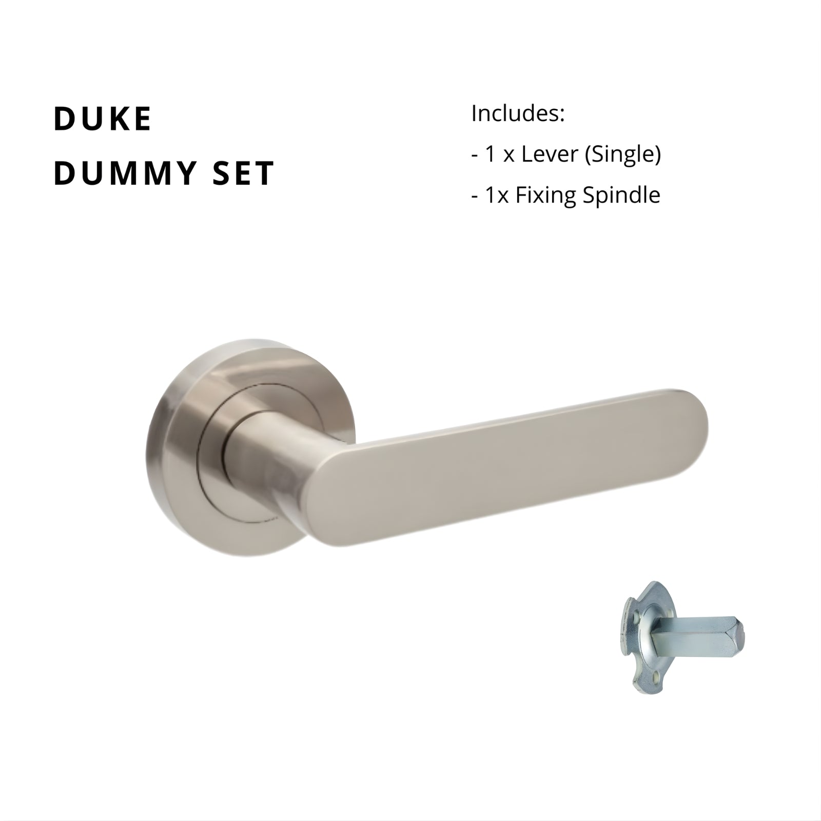Set Zanda Duke Dummy Door Handle Set Brushed Nickel 10093.D.BN - The Blue Space