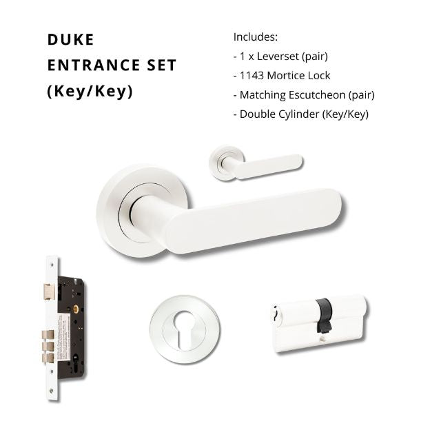 Zanda Duke Entrance Set 70mm Key/Key White 10094.3.WHT - The Blue Space