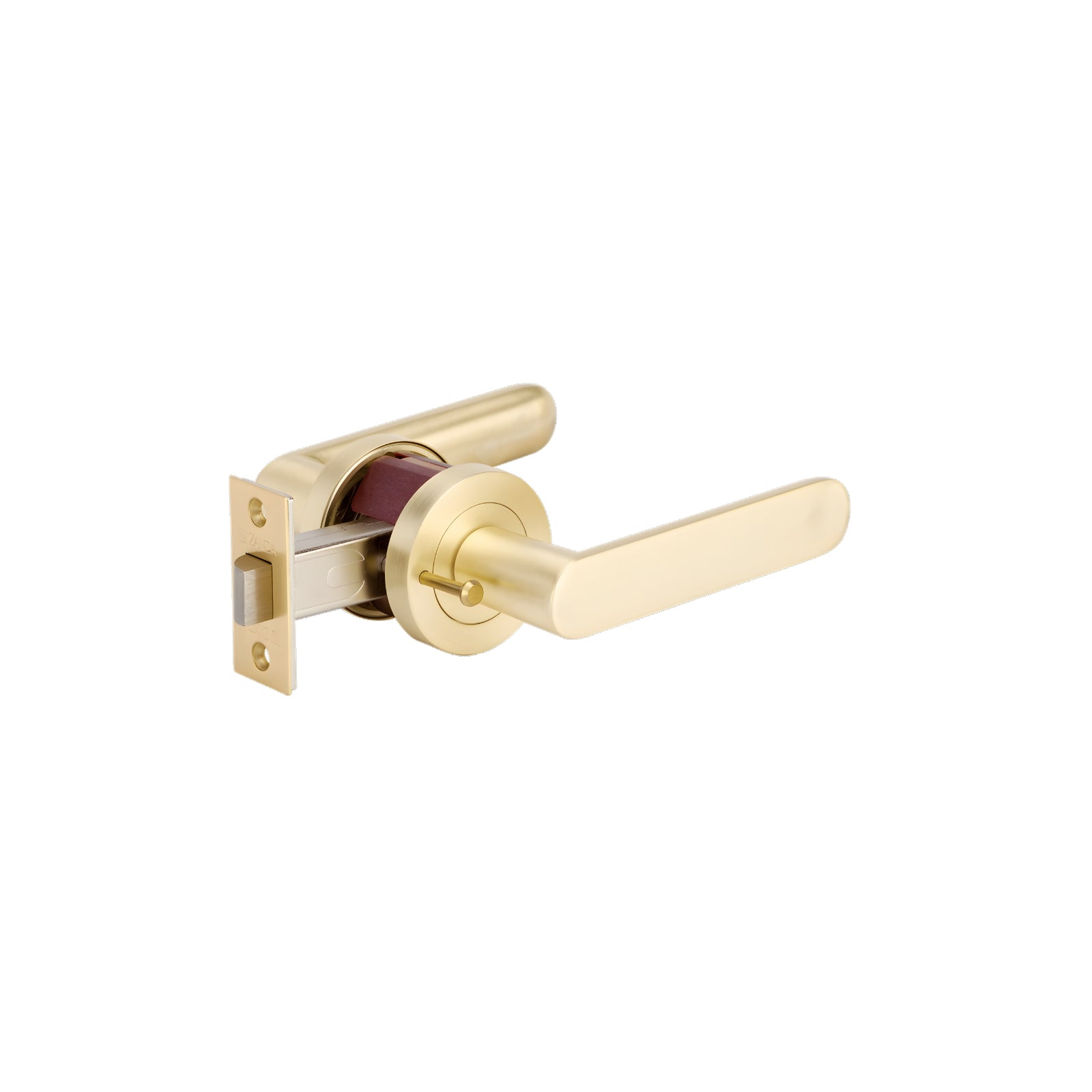 Set Zanda Duke Privacy Door Handle Set Satin Brass 10092.SB - The Blue Space