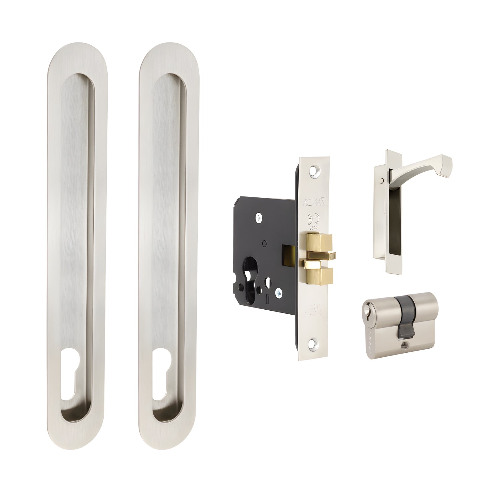 Zanda Duke Sliding Door Euro Lock Kit 250 x 40mm Stainless Steel 1185.SS - The Blue Space