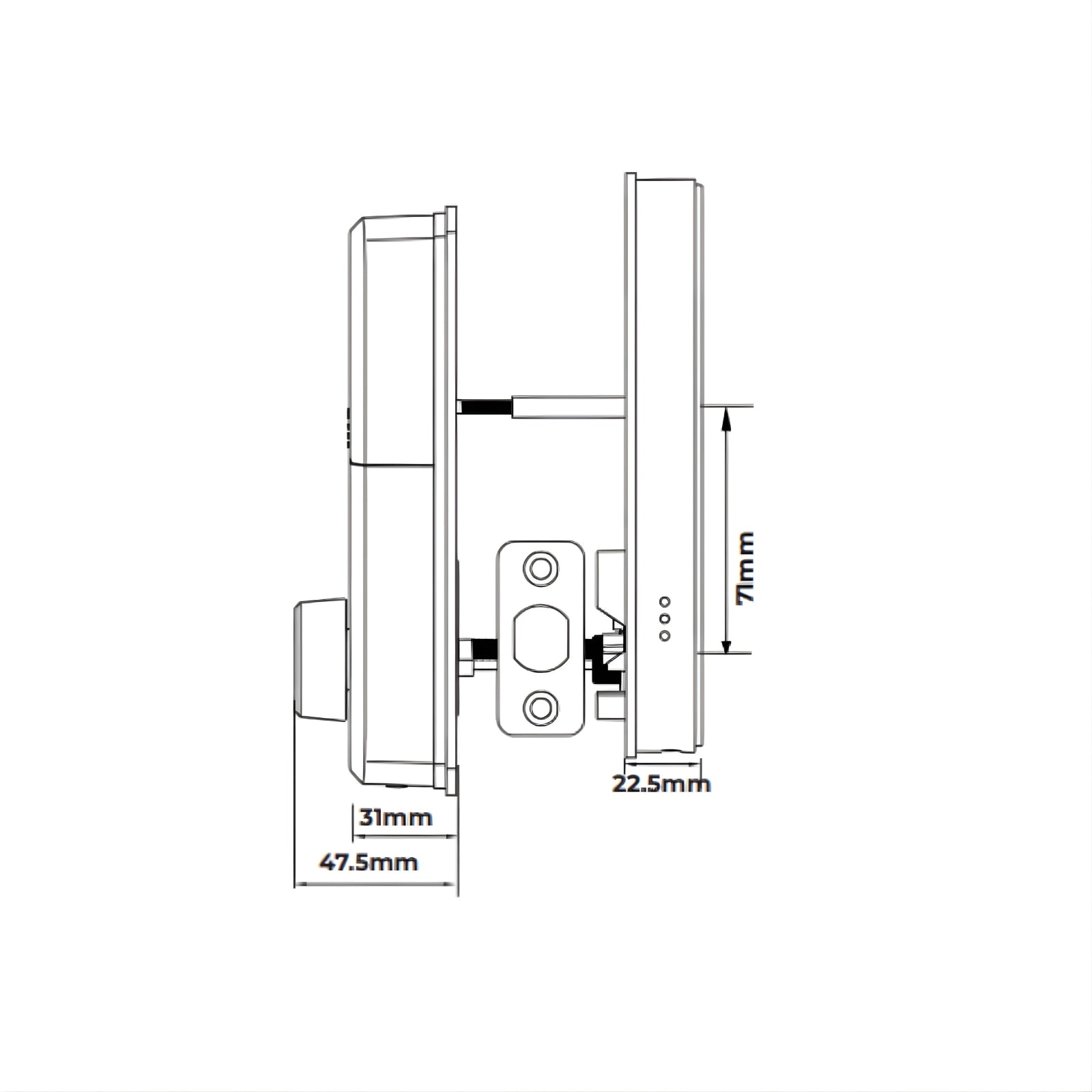 Dimension Zanda Stealth Smart Lock Deadbolt Satin Brass 1320.SB - The Blue Space