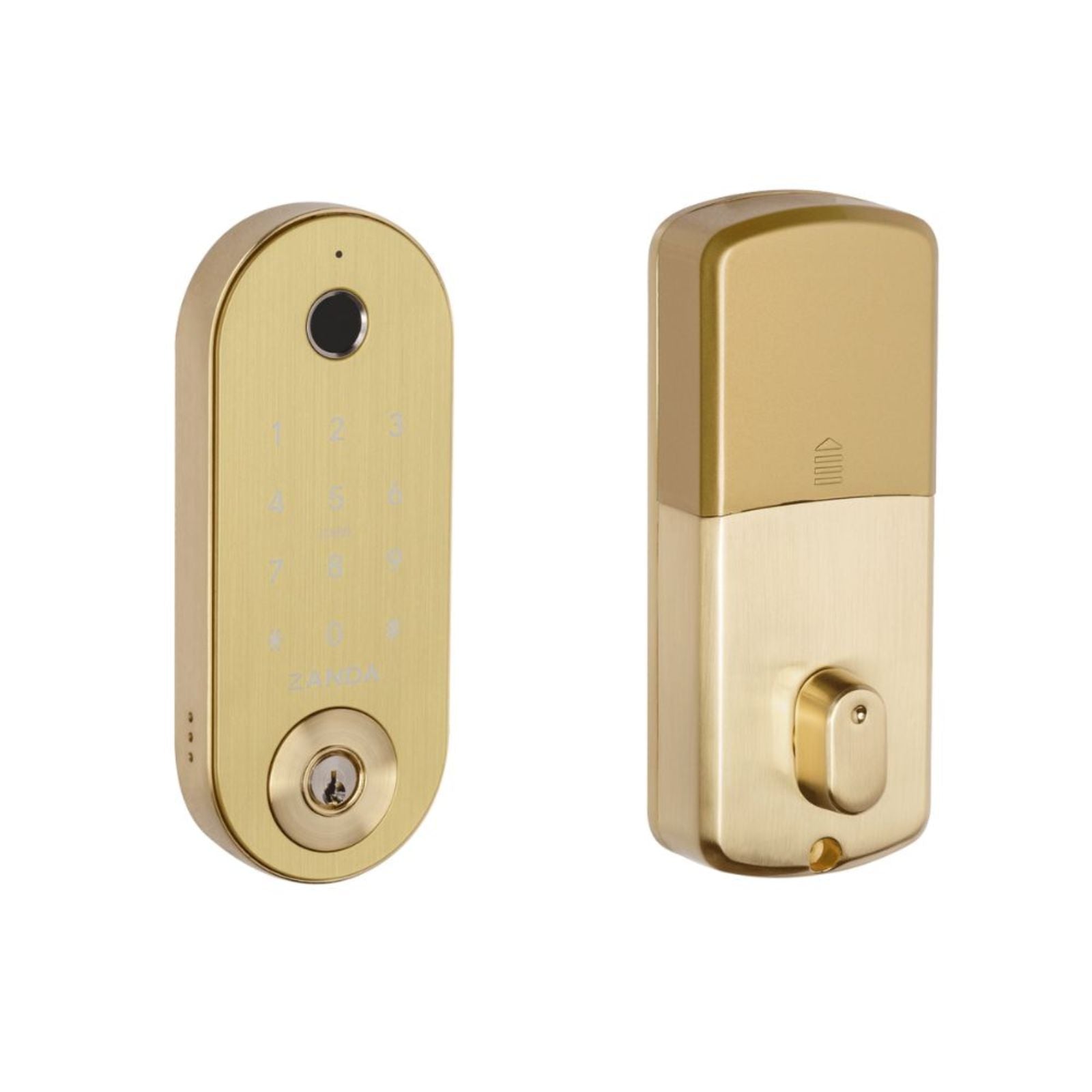 Set Zanda Stealth Smart Lock Deadbolt Satin Brass 1320.SB - The Blue Space