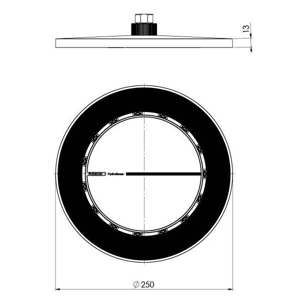 Technical Drawing - Phoenix NX IKO with Hydrosense Shower Rose