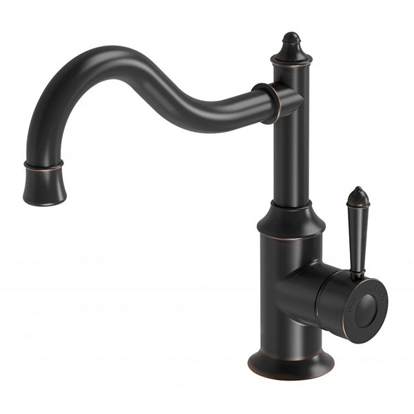 Phoenix Nostalgia Sink Mixer 220mm Shepherds Crook - Antique Black - The Blue Space