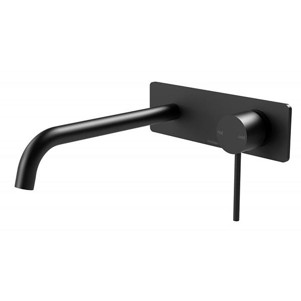 Phoenix Vivid Slimline Wall Basin/Bath Set 230mm Curved - Matte Black Online at The Blue Space
