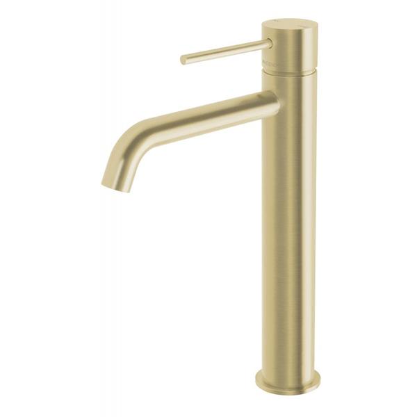 Phoenix Vivid Slimline Vessel Mixer Curved Outlet - Brushed Gold Online at the Blue Space
