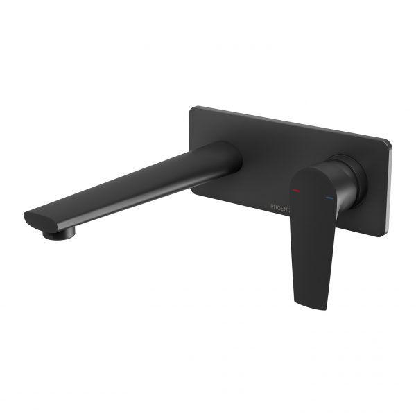 Arlo Wall Basin / Bath Mixer Set 200mm Trim Kit Only Matte Black Phoenix Builders Range