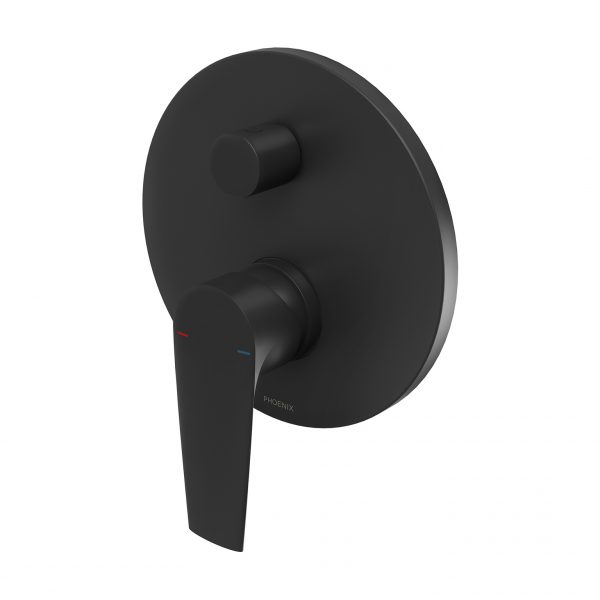 Arlo Shower / Bath Diverter Mixer Trim Kit Only Matte Black Phoenix Builders Range | The Blue Space