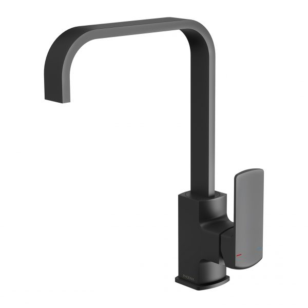 Teva Sink Mixer 200mm Squareline Matte Black | The Blue Space