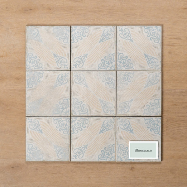 Valencia Classic Decor Matt P4 Cushioned Edge Porcelain Tile 150x150mm Straight Pattern - The Blue Space