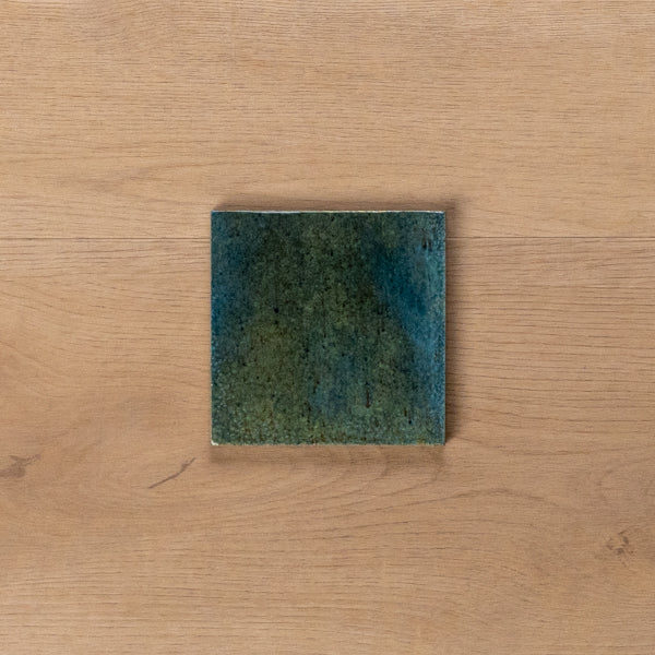 Sicily Turchese Blue Gloss Cushioned Edge Porcelain Tile 100x100mm - The Blue Space