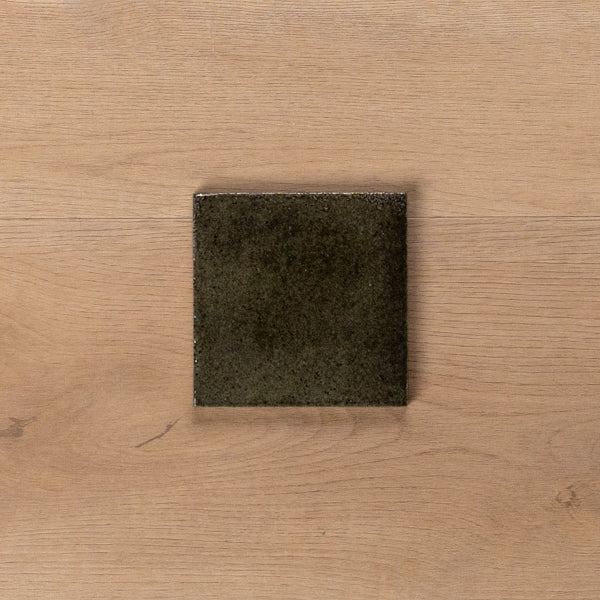 Sicily Grigio Charcoal Gloss Cushioned Edge Porcelain Tile 100x100mm - The Blue Space