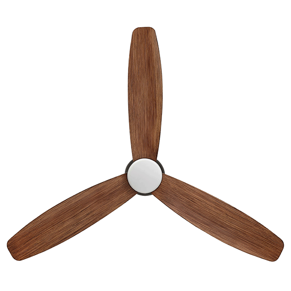 Eglo Seacliff 52" 132cm DC Ceiling Fan with 15W LED CCT Light Black with Light Walnut online at The Blue Space