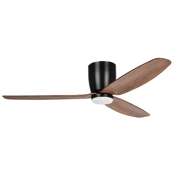 Eglo Seacliff 52" 132cm DC Ceiling Fan with 15W LED CCT Light Black with Light Walnut online at The Blue Space